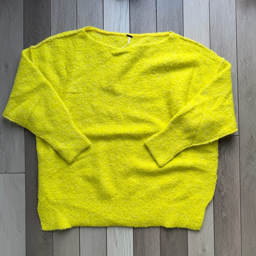 Free People Bright Yellow Women's Sweater - Picture 3 of 7